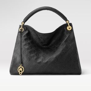 LOUIS VUITTON ARTSY MM IN BLACK MONOGRAM EMPREINTE LEATHER